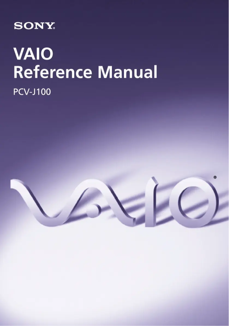 Página 1 del manual Manual de usuario Sony Vaio PCV-J100