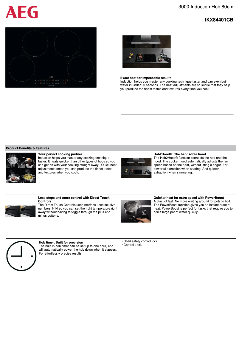 Página 1 del manual Ficha técnica AEG IKX84401CB