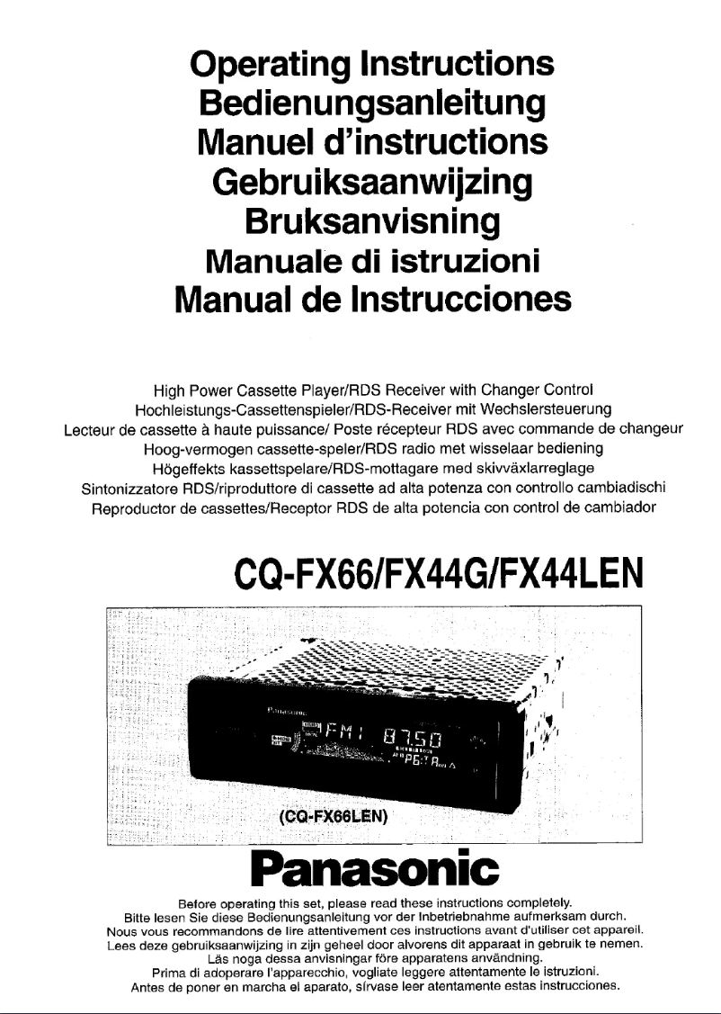 Image de la première page du manuel de l'appareil CQ-FX44