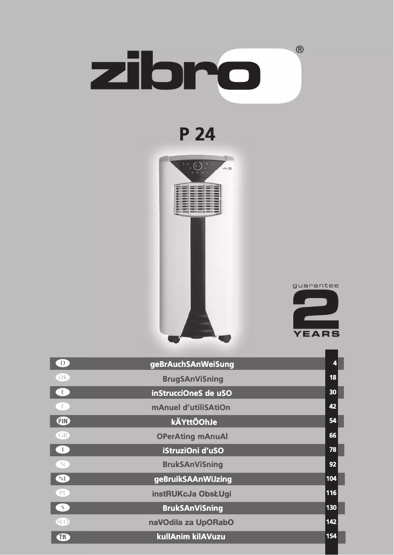 Page 1 de la notice Manuel utilisateur Zibro P 24