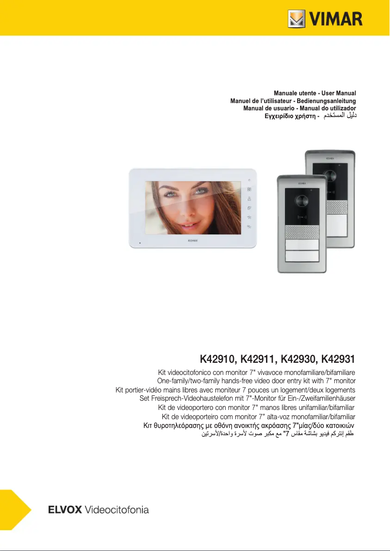 Page n°1 - Manuel utilisateur Vimar K42911