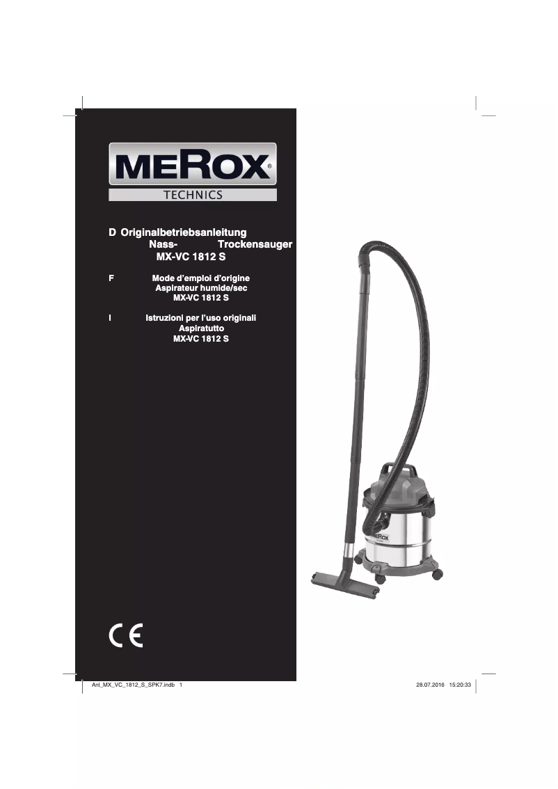 Page n°1 - Manuel utilisateur Merox MX-VC 1812 S