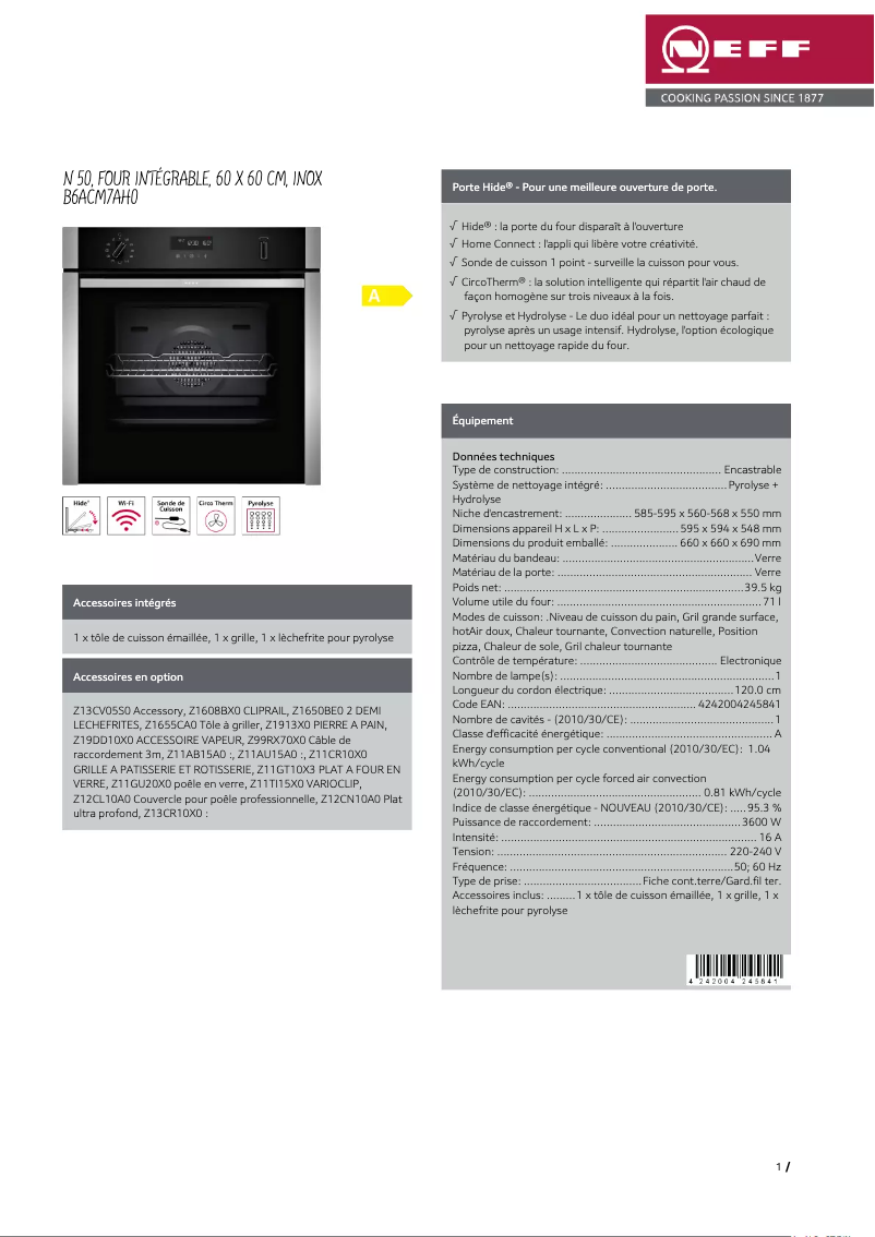 Image de la première page du manuel de l'appareil B6ACM7AH0