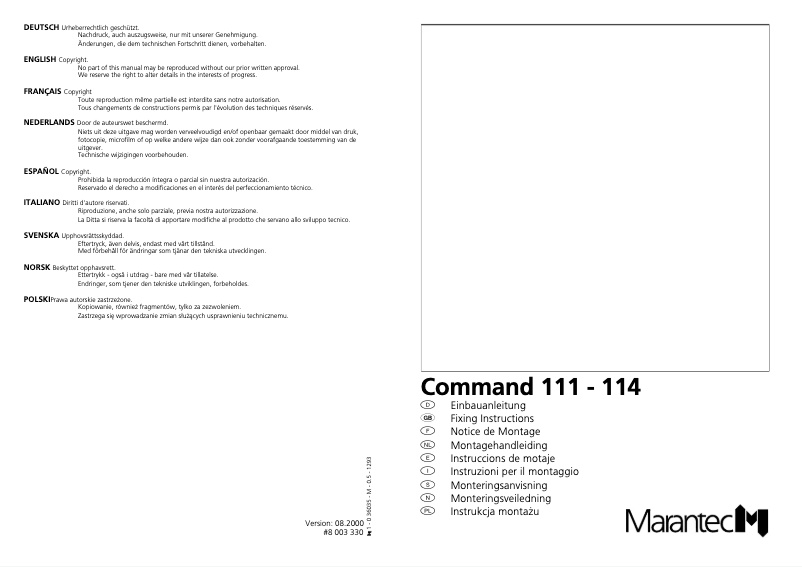 Image de la première page du manuel de l'appareil Command 114