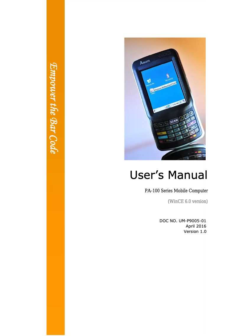 Page 1 de la notice Manuel utilisateur Argox PA-100