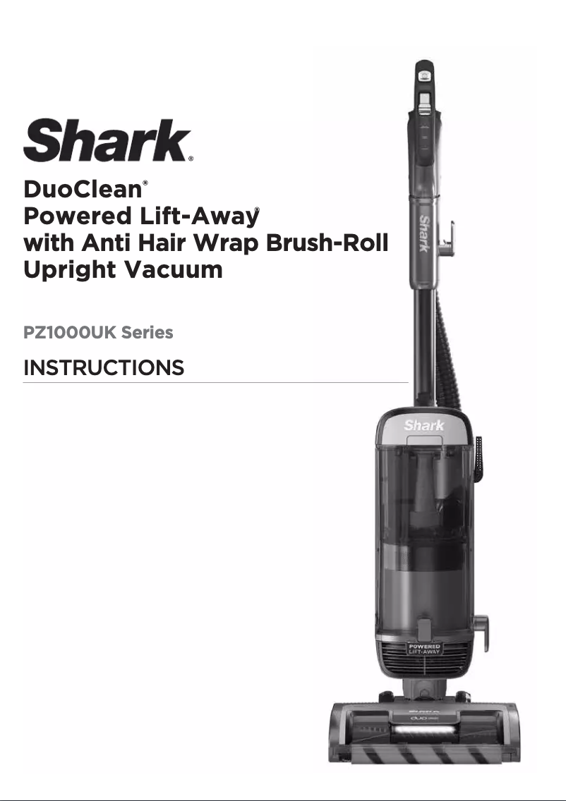 Page 1 de la notice Manuel utilisateur Shark DuoClean Powered Lift-Away PZ1000UKT