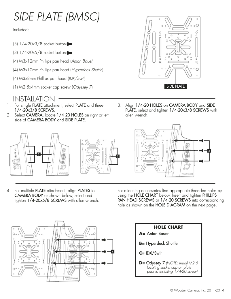 Page 1 de la notice Manuel utilisateur Wooden Camera 152900