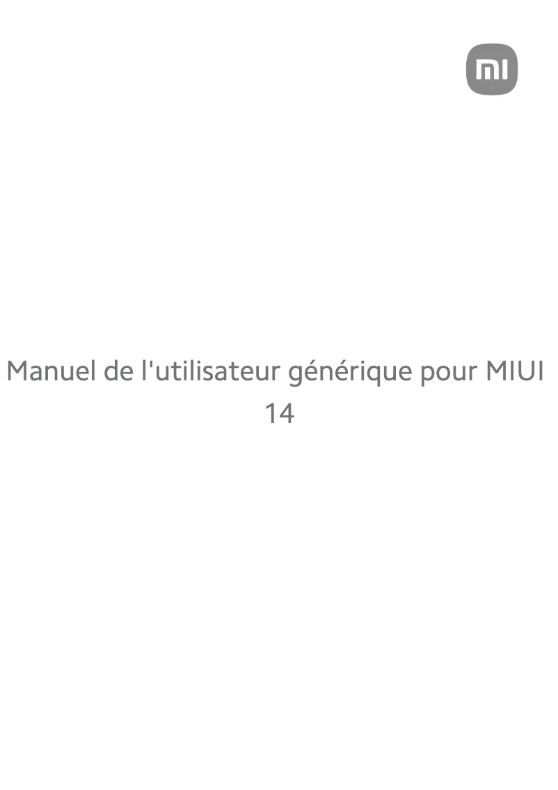Image de la première page du manuel de l'appareil MIUI 14