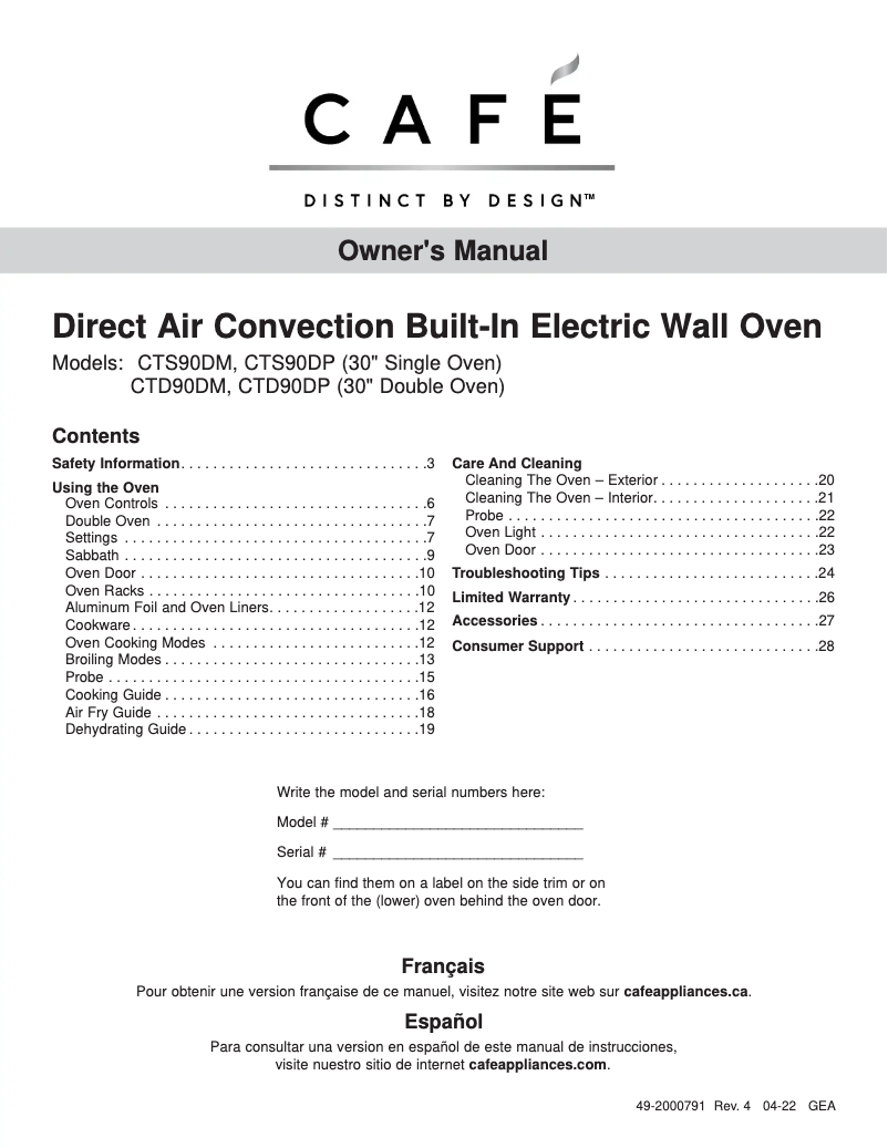 Page 1 de la notice Manuel utilisateur Café CTD90DP3ND1