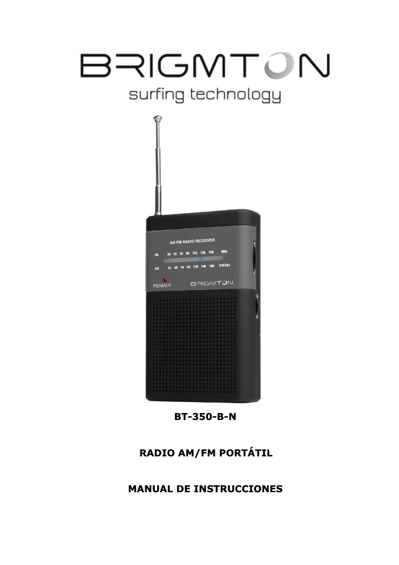 Image de la première page du manuel de l'appareil BT-350-N