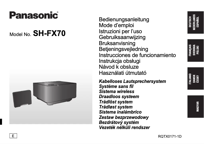 Page n°1 - Manuel utilisateur Panasonic SH-FX70