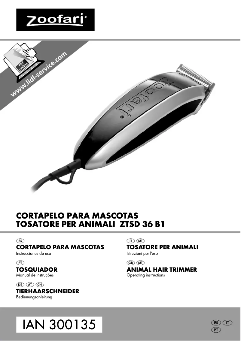 Imagen de la primera página del manual del dispositivo ZTSD 36 B1
