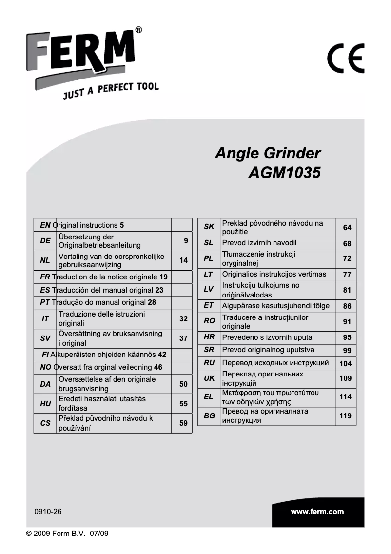 Image de la première page du manuel de l'appareil AGM1035