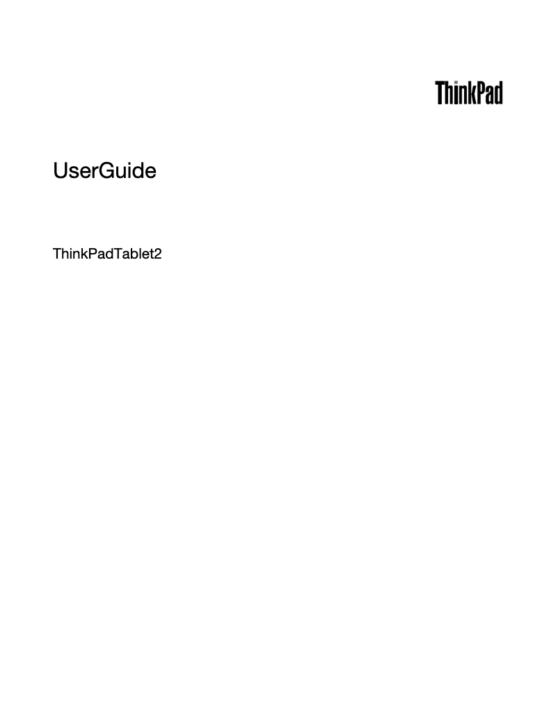 Imagen de la primera página del manual del dispositivo ThinkPad Tablet 2