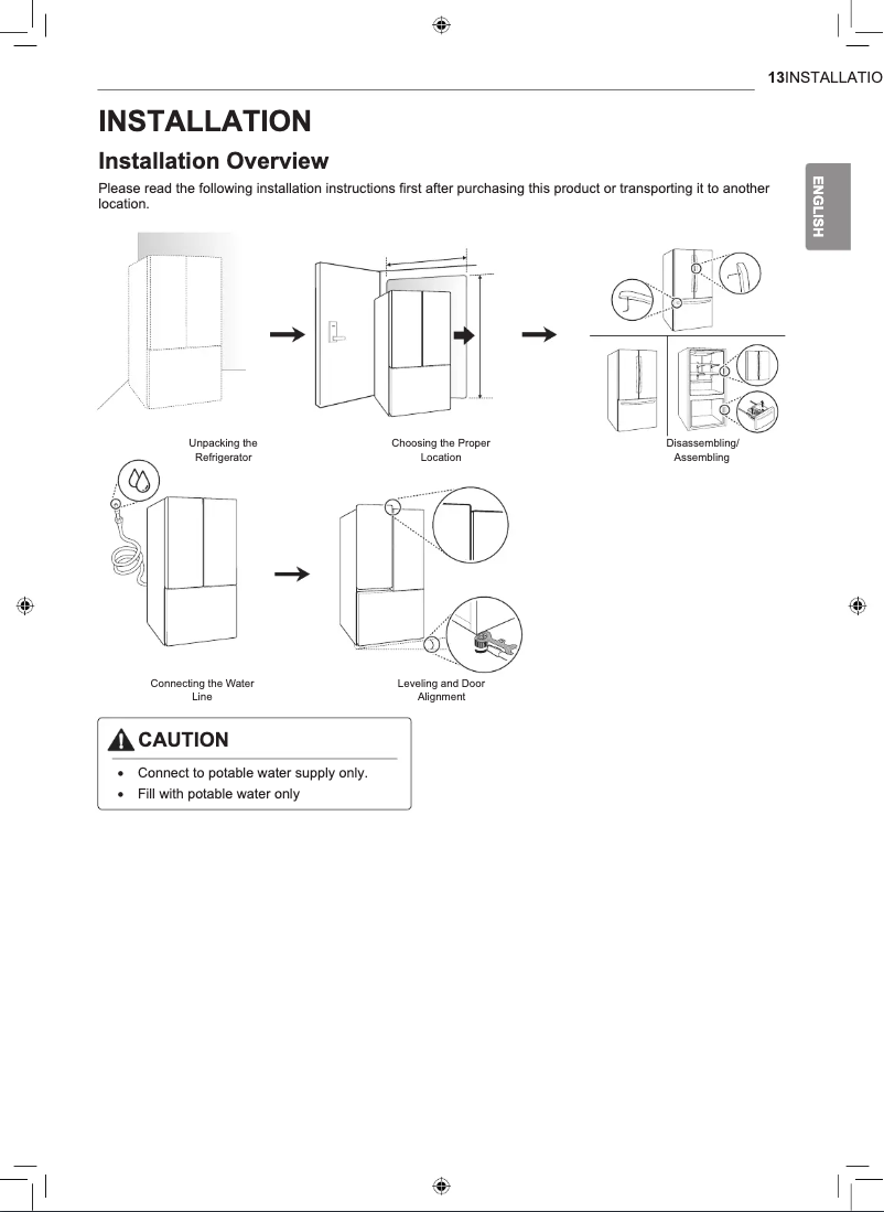 Page 1 de la notice Guide d'installation LG LFXS26973D