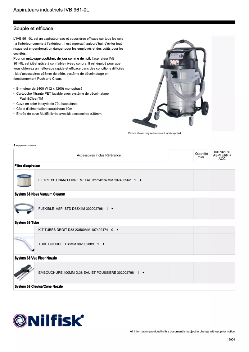 Image de la première page du manuel de l'appareil IVB 961-0L