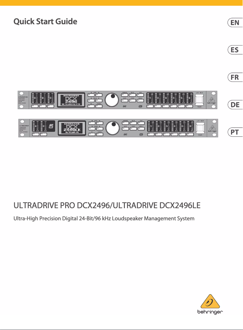 Page 1 de la notice Manuel utilisateur Behringer Ultradrive DCX2496LE
