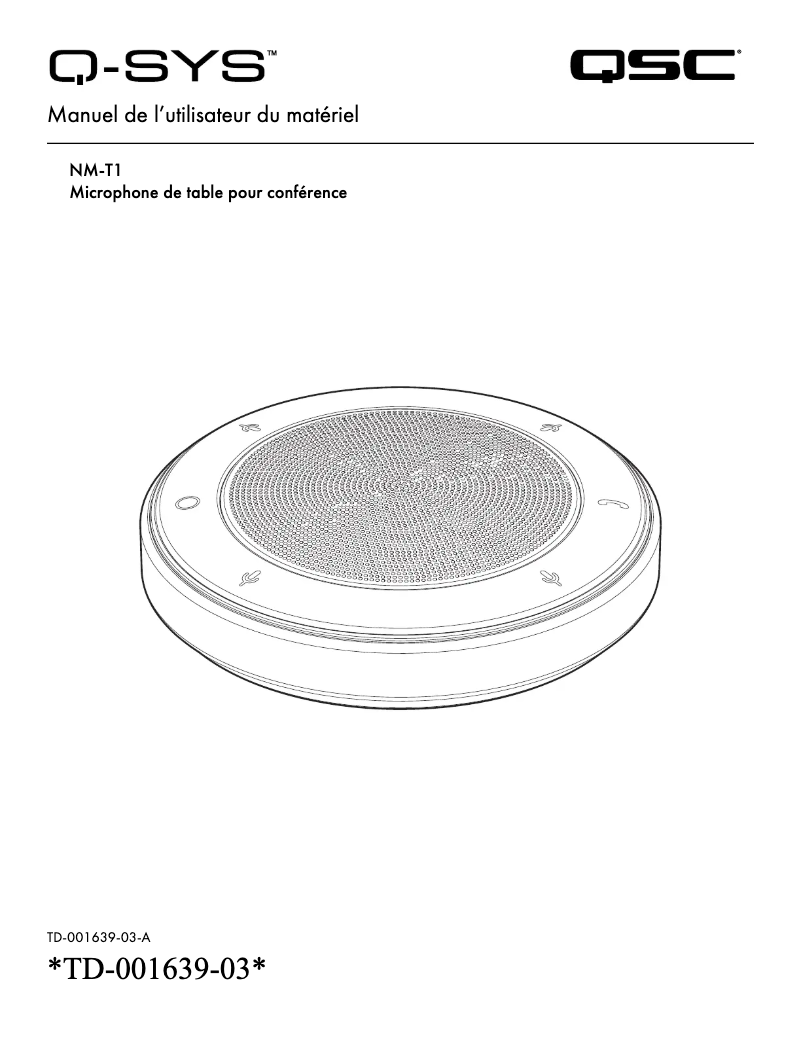 Page 1 de la notice Manuel utilisateur QSC NM-T1