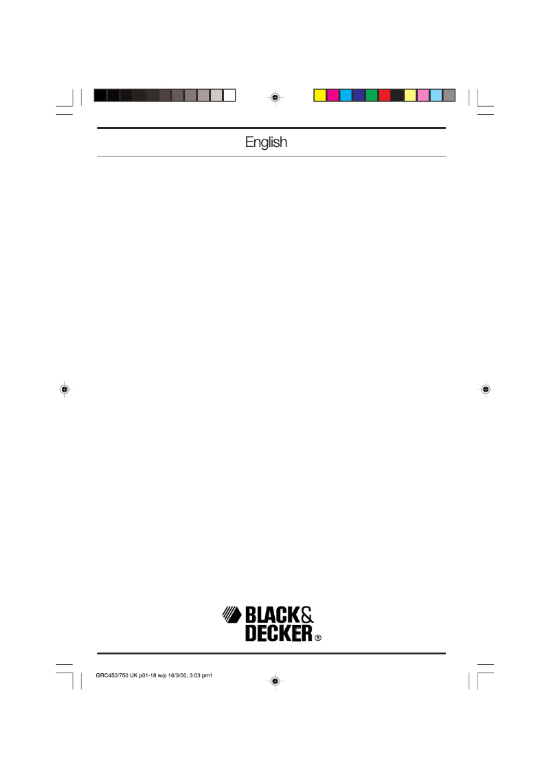 Page n°1 - Manuel utilisateur Black & Decker GRC450