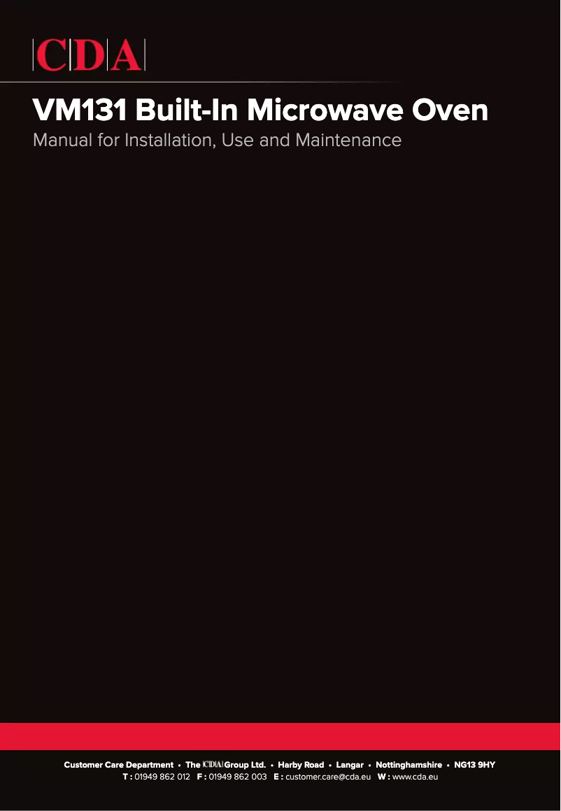 Page 1 de la notice Manuel utilisateur CDA VM131