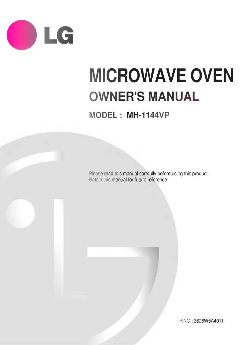 Page 1 de la notice Manuel utilisateur LG MH-1144VP