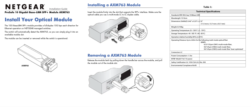 Image de la première page du manuel de l'appareil ProSafe AXM763