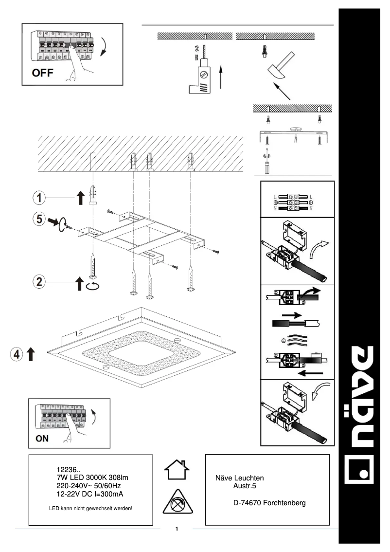 Page n°1 - Manuel utilisateur Näve Mirror