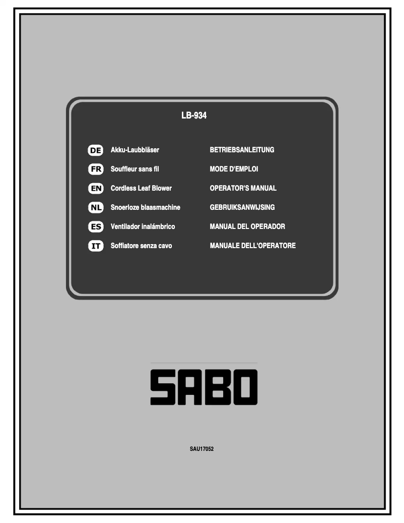 Página 1 del manual Manual de usuario SABO LB-934