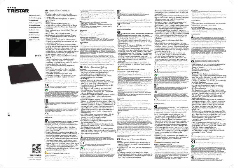 Page 1 de la notice Manuel utilisateur TriStar WG-2441