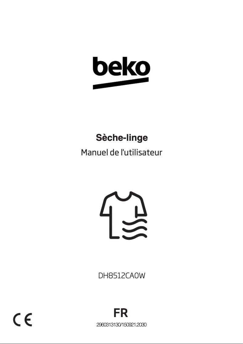 Page 1 de la notice Manuel utilisateur Beko DH8512CA0W