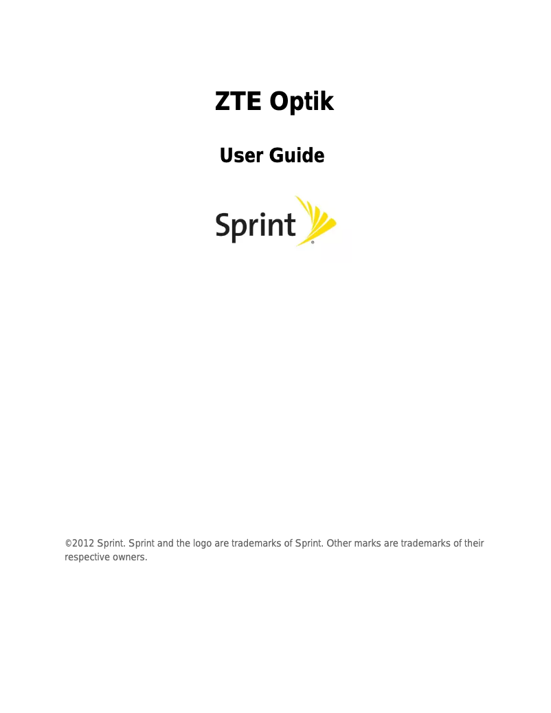 Page n°1 - Manuel utilisateur ZTE Optik V55