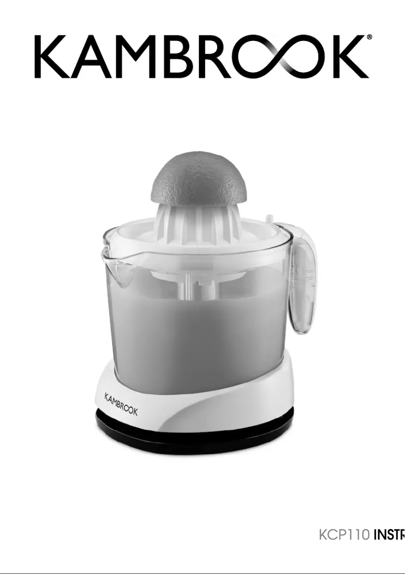 Image de la première page du manuel de l'appareil Pulp Select Citrus Press KCP110
