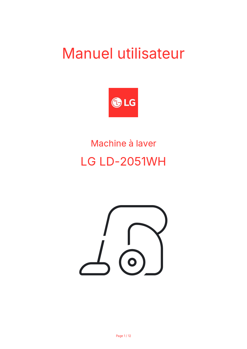Page n°1 - Manuel utilisateur LG LD-2051WH