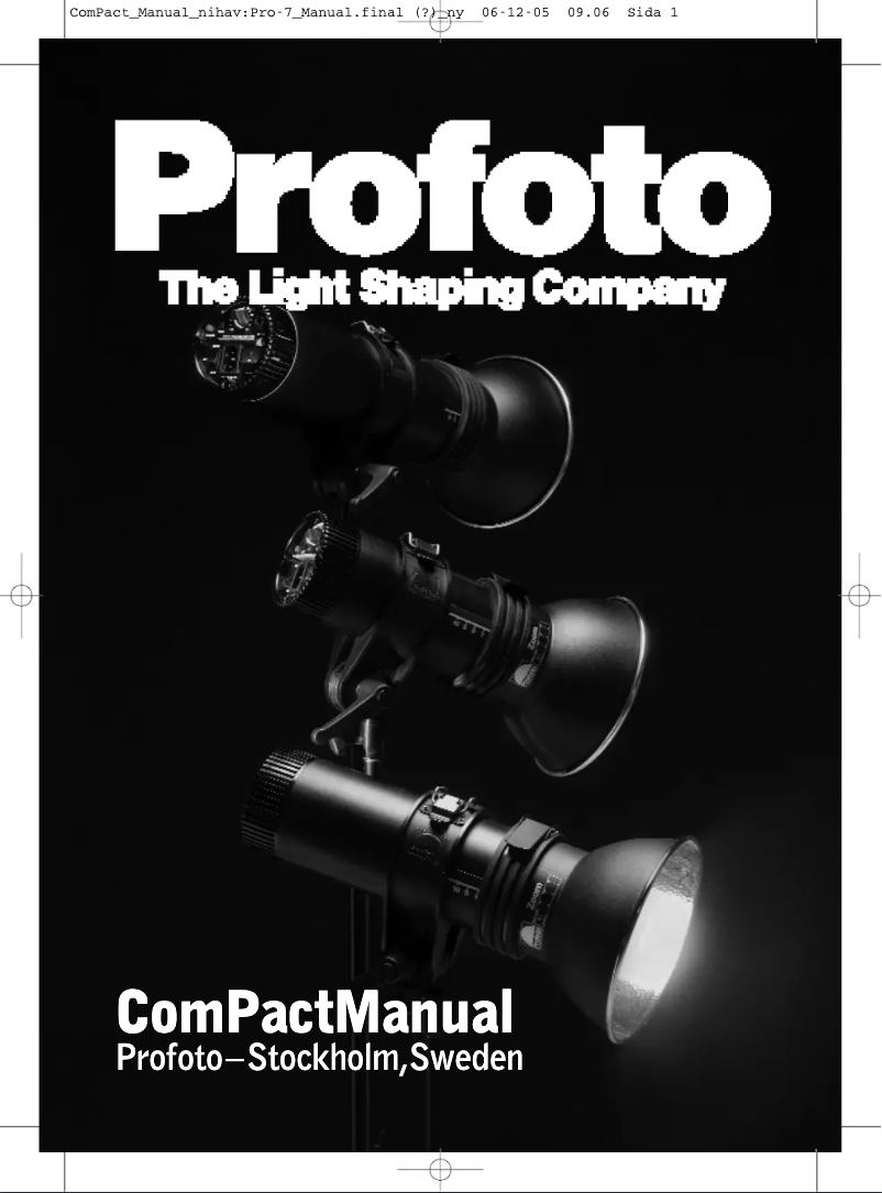 Page n°1 - Manuel utilisateur Profoto Compact 300