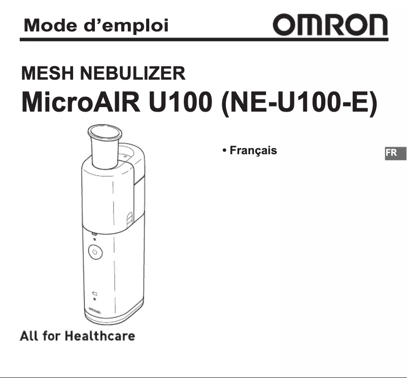Page 1 de la notice Manuel utilisateur Omron MicroAir U100 NE-U100-E