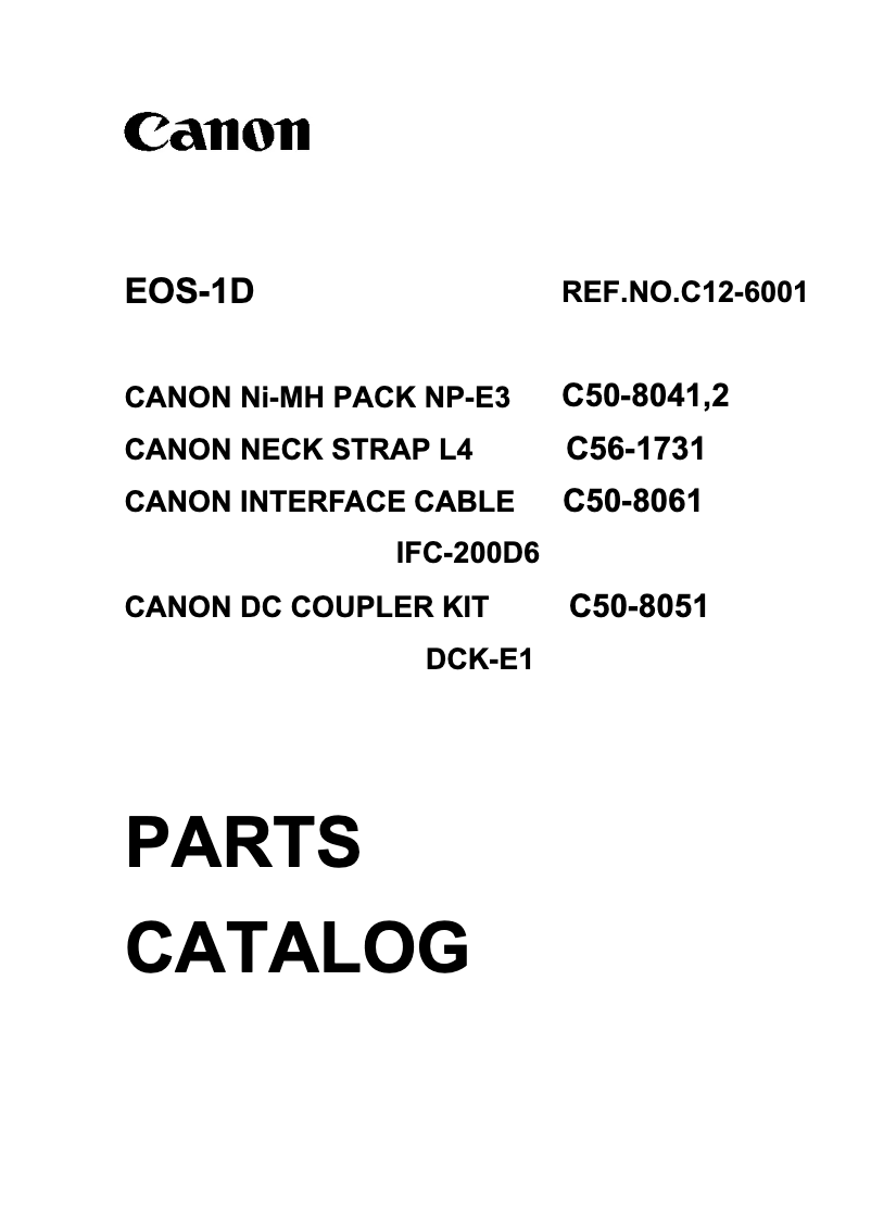 Page 1 de la notice Instructions / montage Canon EOS-1D