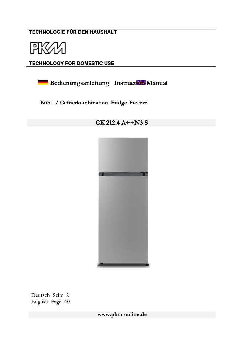 Page 1 de la notice Manuel utilisateur PKM GK212.4A++N3 S