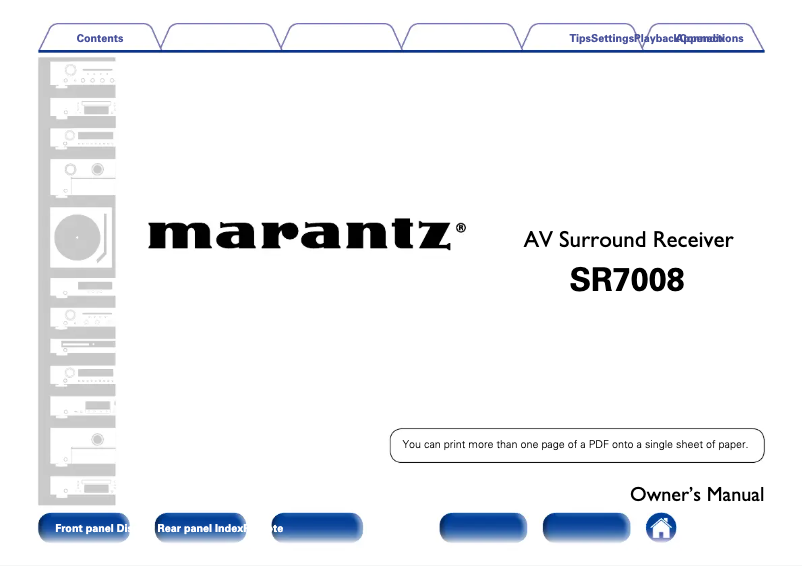 Page 1 de la notice Mode d'emploi Marantz SR7008