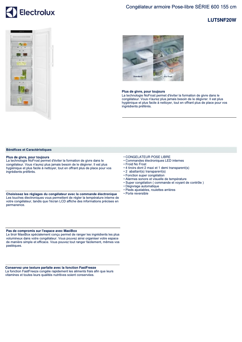 Image de la première page du manuel de l'appareil LUT5NF20W