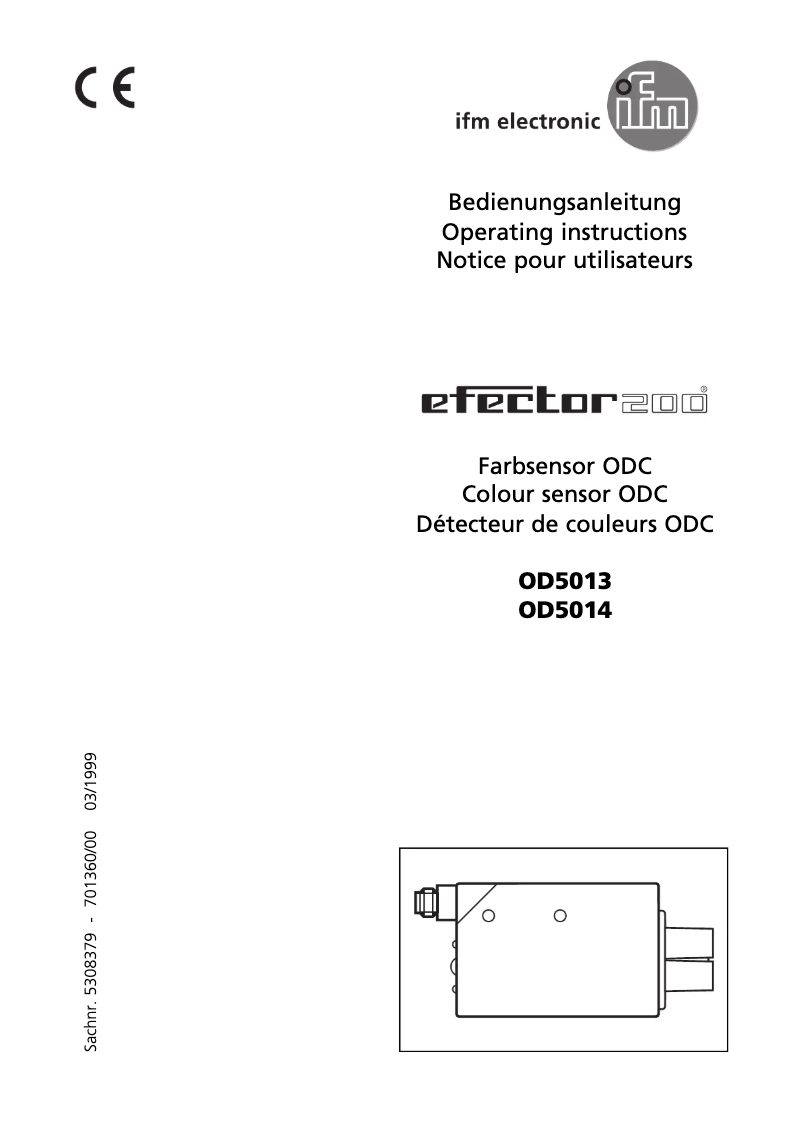 Page n°1 - Manuel utilisateur IFM OD5013