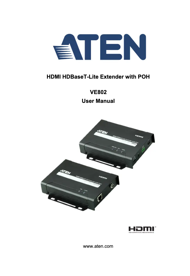 Page n°1 - Manuel utilisateur ATen VE802