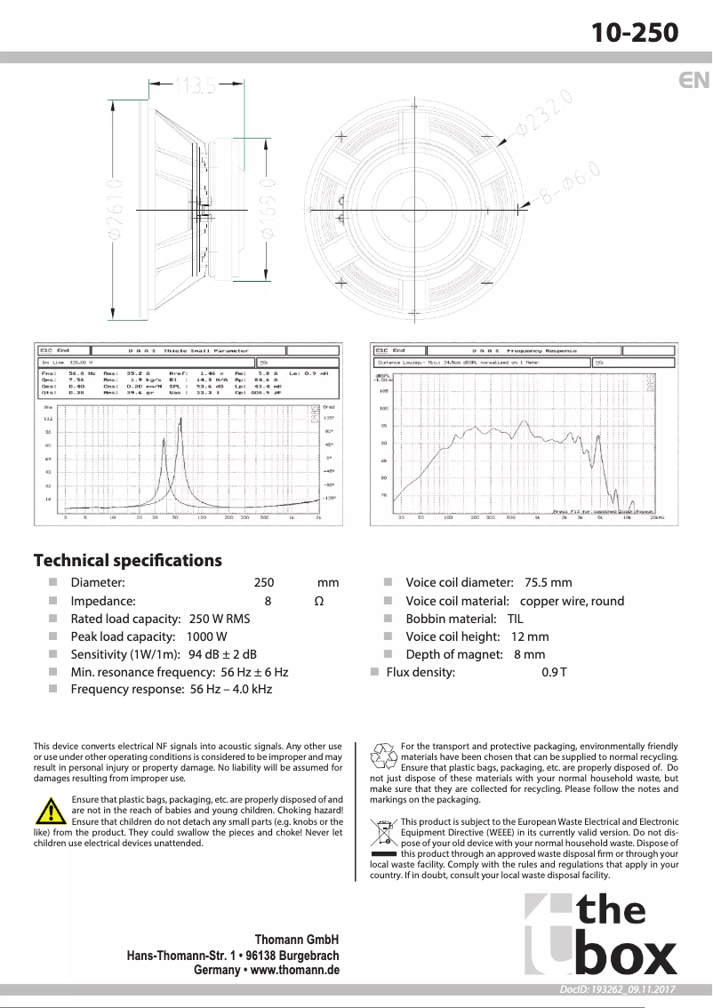 Page n°1 - Manuel utilisateur The Box 10-250/8-A