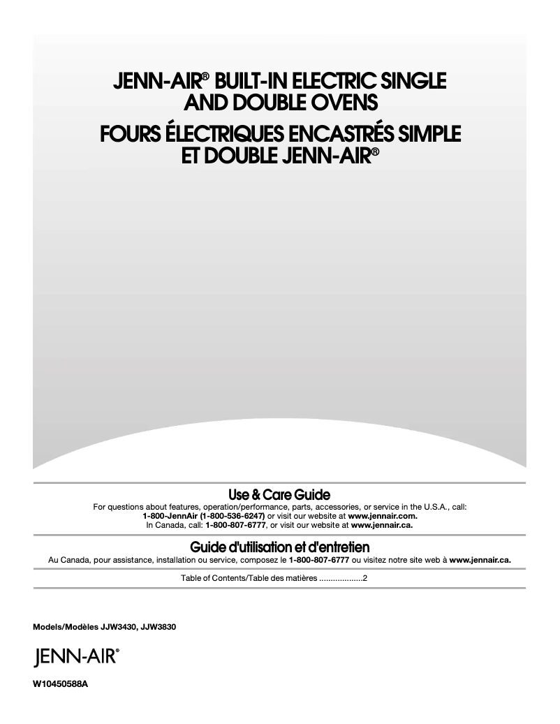 Image de la première page du manuel de l'appareil JJW3430WS