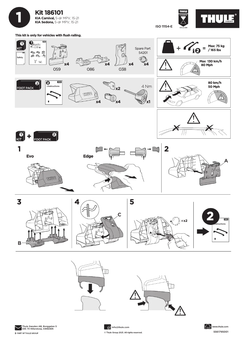 Página 1 del manual Manual de usuario Thule Kit 186101