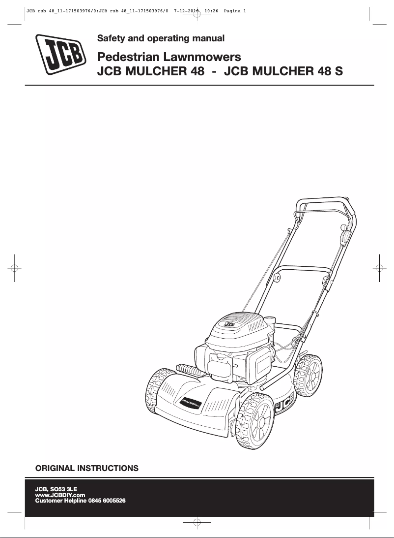 Page n°1 - Manuel utilisateur JCB Mulcher 48
