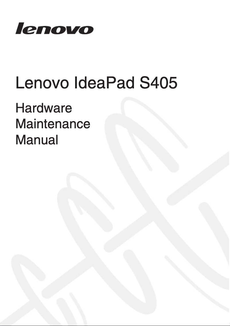 Page n°1 - Manuel utilisateur Lenovo Ideapad S405