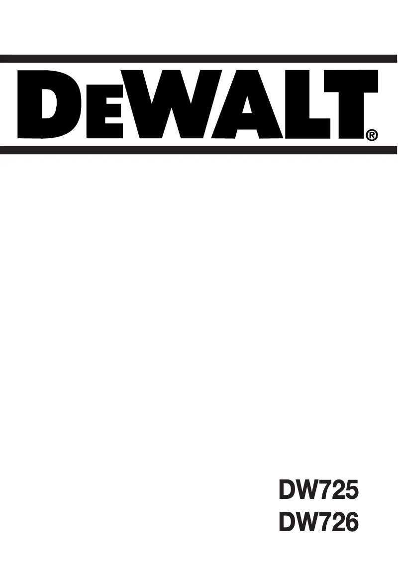 Page n°1 - Manuel utilisateur DeWalt DW725