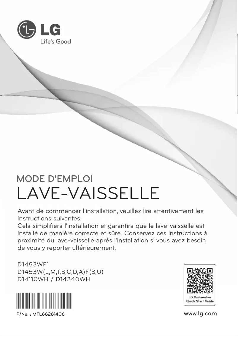 Page 1 de la notice Manuel utilisateur LG D14340WH