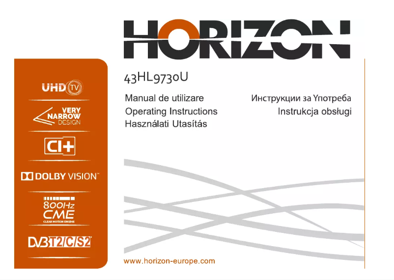 Page n°1 - Manuel utilisateur Horizon 43HL9730U