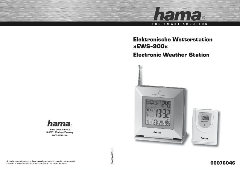 Página 1 del manual Manual de usuario Hama EWS-900